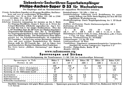 Aachen-Super D53 ; Philips Radios - (ID = 40120) Radio