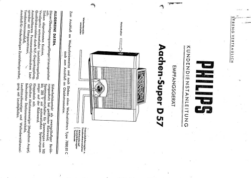 Aachen Super D57 ; Philips Radios - (ID = 1748692) Radio