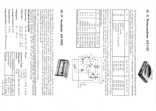 Hi-Fi Versterker AG9000; Philips; Eindhoven (ID = 252327) Ampl/Mixer