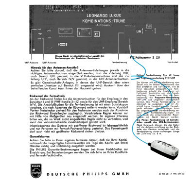 Leonardo Luxus Kombination-Truhe 23RD361A; Philips Radios - (ID = 2377645) TV Radio