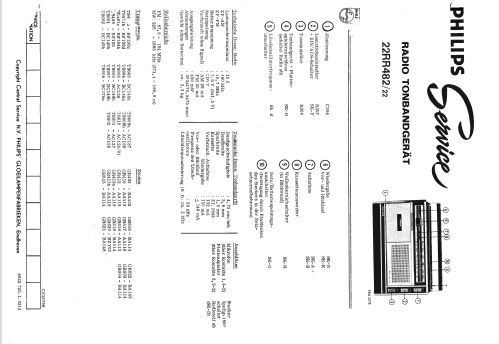 Radio Recorder Spezial 22RR482; Philips Radios - (ID = 1360081) Radio