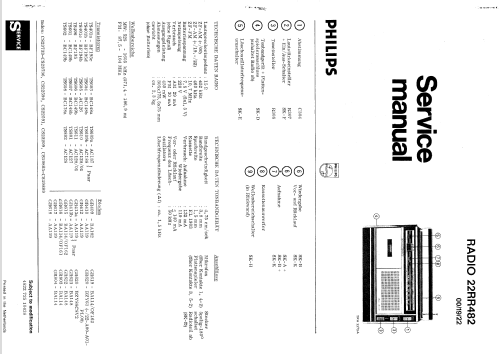 Radio Recorder Spezial 22RR482; Philips Radios - (ID = 272417) Radio