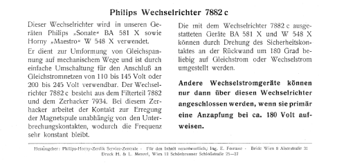 Wechselrichter / Zerhacker 7882 C; Philips Radios - (ID = 1299895) Power-S