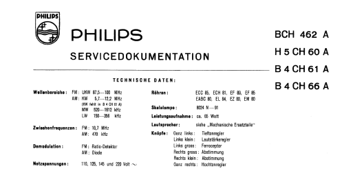 H5CH60A; Philips - Schweiz (ID = 2850496) Radio