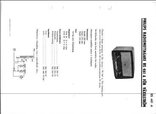 BS461A; Philips, Svenska AB, (ID = 1618258) Radio