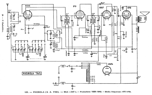 'Castiglioni' 547; Phonola SA, FIMI; (ID = 2544776) Radio