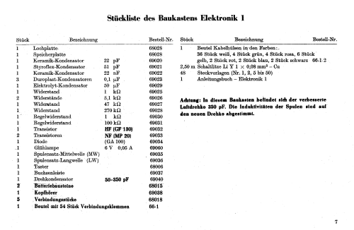 Baukastensystem Elektronik 1; Polytronic, VEB; ex. (ID = 959841) Bausatz