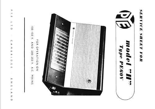 H Ch= PE60V; Pye Ltd., Radio (ID = 844258) Radio