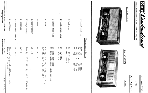 Simonetta Multiplex Stereo-Super K523 Best.Nr.07573 Ch= Loewe 42834; QUELLE GmbH (ID = 639576) Radio
