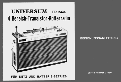 Transistor Koffer TR2334; QUELLE GmbH (ID = 2376982) Radio