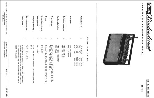Universum Duplex 4-Band-Autokoffer TR374 Bestell Nr. 09294; QUELLE GmbH (ID = 2699582) Radio