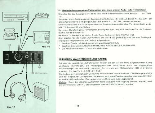 Universum 4-Band-Radio-Cassetten-Kombination CTR 2369 Best.-Nr. 002. 494 4; QUELLE GmbH (ID = 2592862) Radio