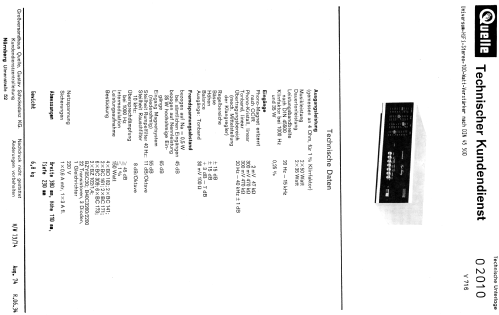 Universum V716; QUELLE GmbH (ID = 934929) Ampl/Mixer