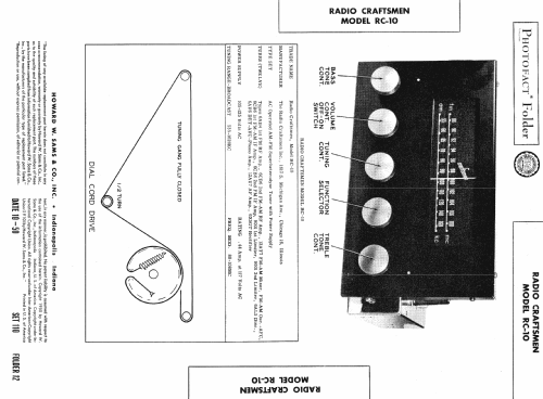 RC-10 AM-FM Tuner; Radio Craftsmen Inc. (ID = 474173) Radio