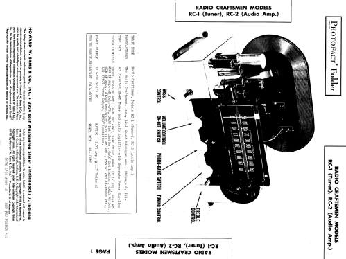 Hi-Fi Amplifier RC-2; Radio Craftsmen Inc. (ID = 974685) Ampl/Mixer