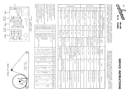 RC-10 AM-FM Tuner; Radio Craftsmen Inc. (ID = 1814698) Radio