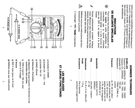 Micronta Multimeter 22-212; Radio Shack Tandy, (ID = 1012281) Equipment