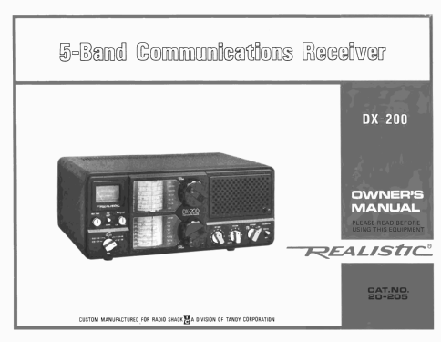 Realistic DX-200; Radio Shack Tandy, (ID = 1780216) Amateur-R
