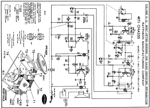 T-100-1 Ch= 4RT1; Raytheon Mfg. Co.; (ID = 812958) Radio