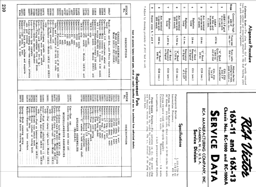 16X-11 Ch= RC-1000; RCA RCA Victor Co. (ID = 1050211) Radio