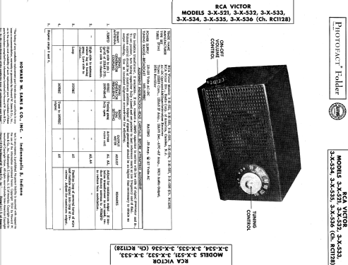 3-X-521 Ch= RC1128; RCA RCA Victor Co. (ID = 510455) Radio