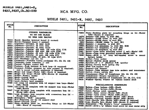 54B1N Ch=RC-589U; RCA RCA Victor Co. (ID = 984190) Radio