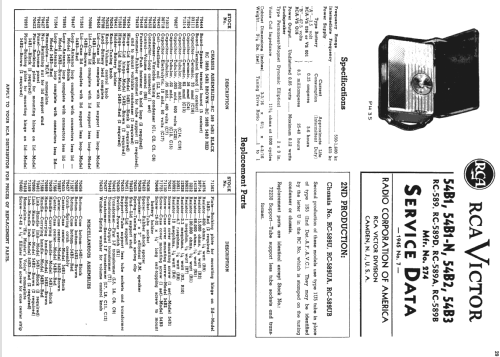 54B2 Ch= RC-589UA; RCA RCA Victor Co. (ID = 1109108) Radio