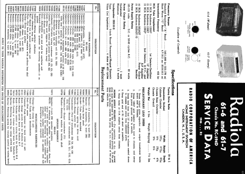 Radiola 61-6 Ch= RC-594D; RCA RCA Victor Co. (ID = 1107357) Radio