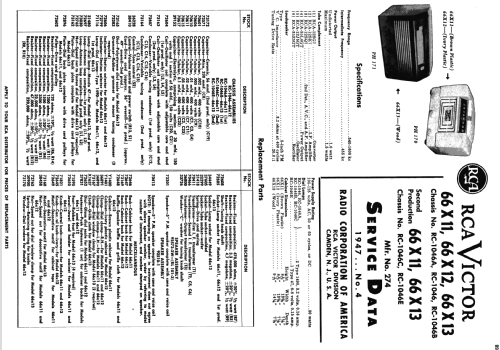 66X11 Ch= RC-1046A; RCA RCA Victor Co. (ID = 1106637) Radio