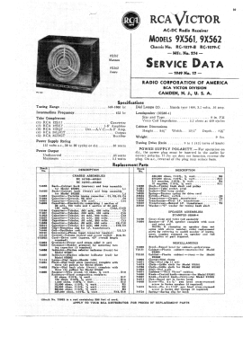 9X561 Ch= RC-1079B; RCA RCA Victor Co. (ID = 2803016) Radio