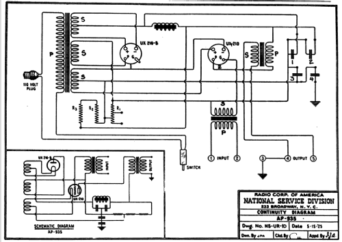 AP-935 Power Amp.; RCA RCA Victor Co. (ID = 1035698) Ampl/Mixer