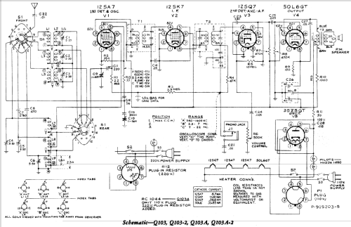 Q103 Ch= RC-1044; RCA RCA Victor Co. (ID = 1106699) Radio