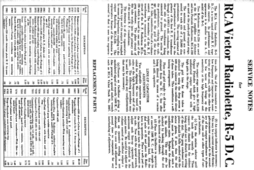 Radiola R-5 Radiolette DC; RCA RCA Victor Co. (ID = 971700) Radio