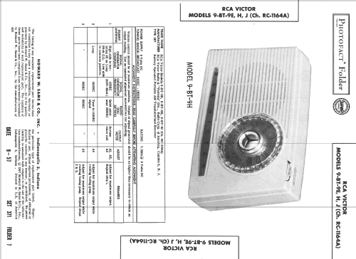 Transistor Six 9-BT-9H Ch= RC-1164A or RC-1164B; RCA RCA Victor Co. (ID = 2439405) Radio