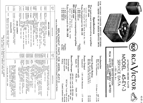 Victrola 45-EY-3 Ch= RS-136A; RCA RCA Victor Co. (ID = 1058185) Reg-Riprod