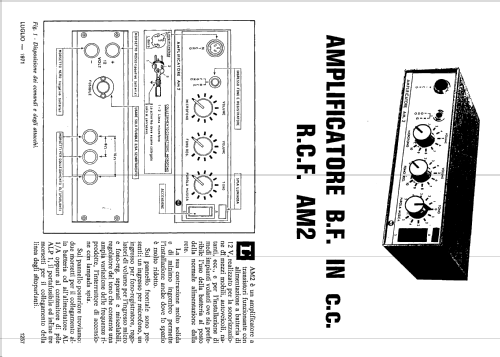 Amplificatore B.F. AM2; RCF; Reggio Emilia (ID = 1372128) Ampl/Mixer