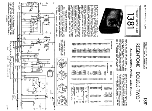 Double Two   Mk1; Regentone Products / (ID = 2317533) Radio