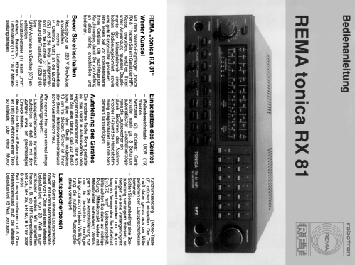 Tonica RX81 HiFi; REMA, Fabrik für (ID = 663471) Radio