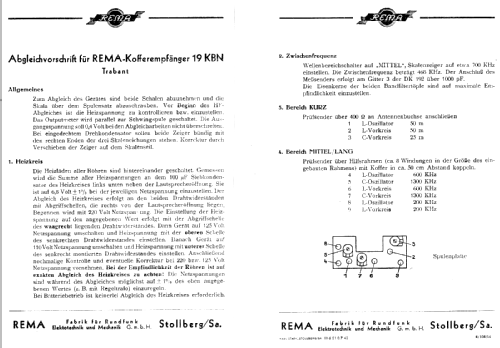 Trabant 19KBN; REMA, Fabrik für (ID = 44002) Radio