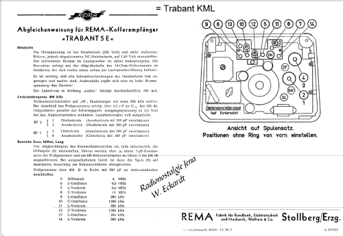Trabant KML; REMA, Fabrik für (ID = 512279) Radio