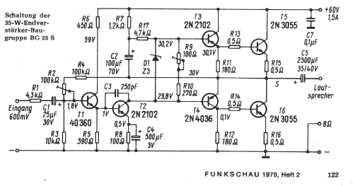 HiFi Endstufen Baugruppe BG-25 S; RIM bzw. Radio-RIM; (ID = 1704480) Ampl/Mixer