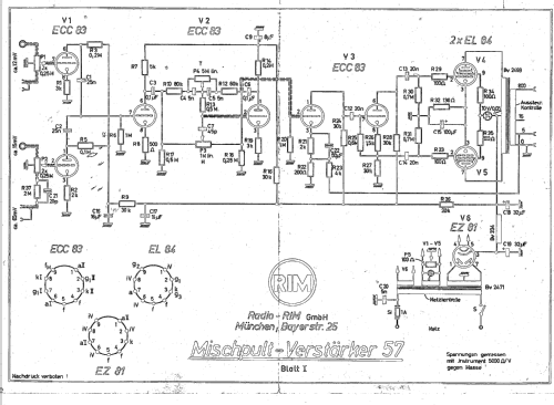 Mischpultverstärker MPV 57; RIM bzw. Radio-RIM; (ID = 796633) Ampl/Mixer