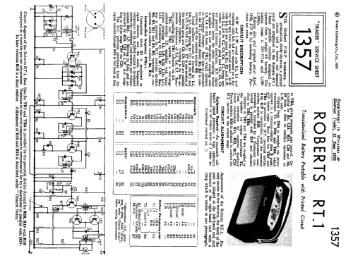 RT1; Roberts Radio Co.Ltd (ID = 2317547) Radio