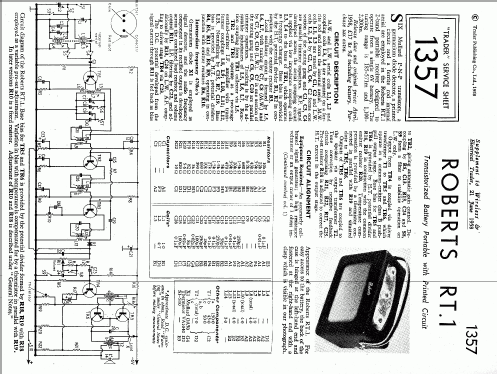 RT1; Roberts Radio Co.Ltd (ID = 321317) Radio