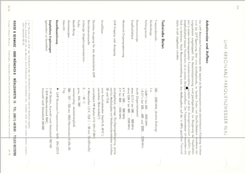 UHF-Resonanz-Frequenzmesser WAL BN 4321/2; Rohde & Schwarz, PTE (ID = 1573864) Equipment