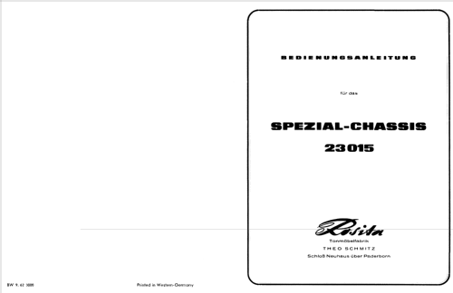 Spezial-Chassis 23015; Rosita, Theo Schmitz (ID = 656913) Radio