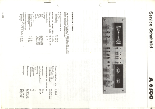 Hi-Fi-Stereo-Verstärker A 6500; Rosita, Theo Schmitz (ID = 2317728) Ampl/Mixer