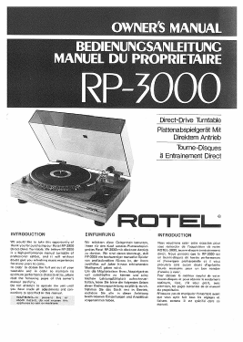 RP-3000; Rotel, The, Co., Ltd (ID = 2807760) Enrég.-R