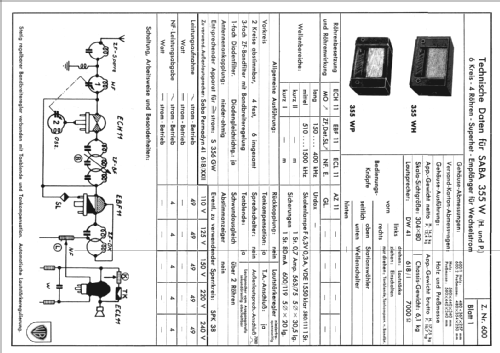 S-355W oder 355WH; SABA; Villingen (ID = 287519) Radio