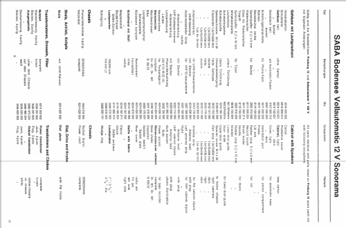 Bodensee Vollautomatic 12V Sonorama; SABA; Villingen (ID = 26162) TV Radio